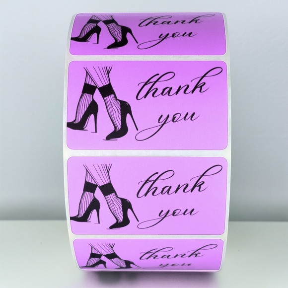 Chic Thank You Stickers - High Heels & Stockings Design Small Business Packaging - Picture 6 of 11